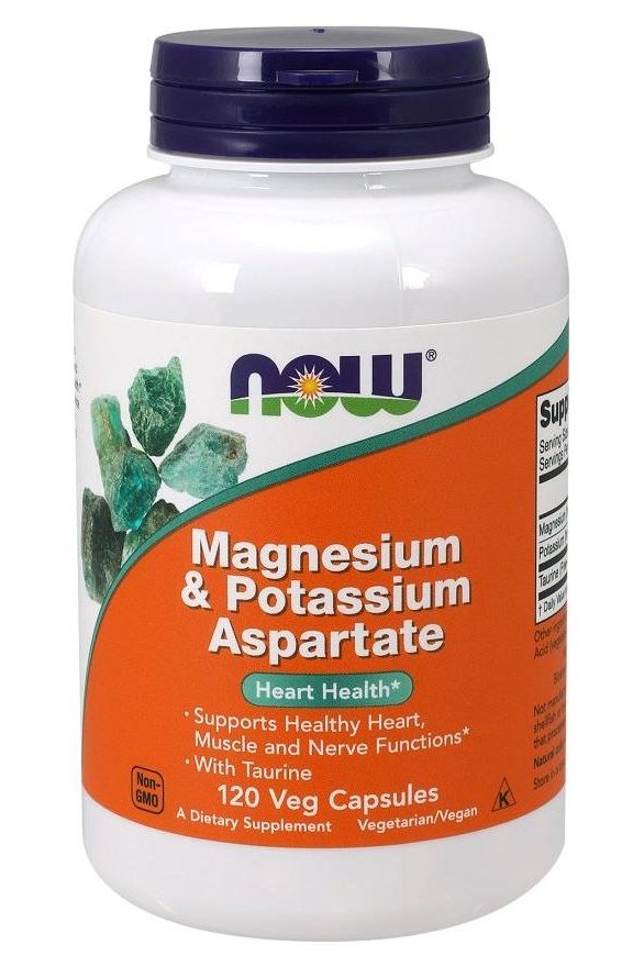 NOW Foods - Magnesium & Potassium Aspartate with Taurine - 120 vcaps - Nutri.se
