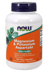 NOW Foods - Magnesium & Potassium Aspartate with Taurine - 120 vcaps - Nutri.se