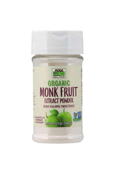 Now Foods Organic Monk Fruit Extract Powder, 19.85 g, zero-calorie sweetener, ideal for low-calorie diets.