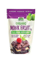 NOW Foods Organic Monk Fruit Powder 454g, zero net carbs, keto friendly, with erythritol, sugar replacement.