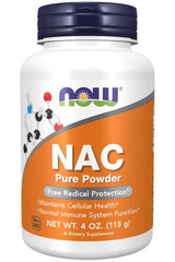 NOW Foods NAC Pure Powder 113g dietary supplement for cellular health and immune support