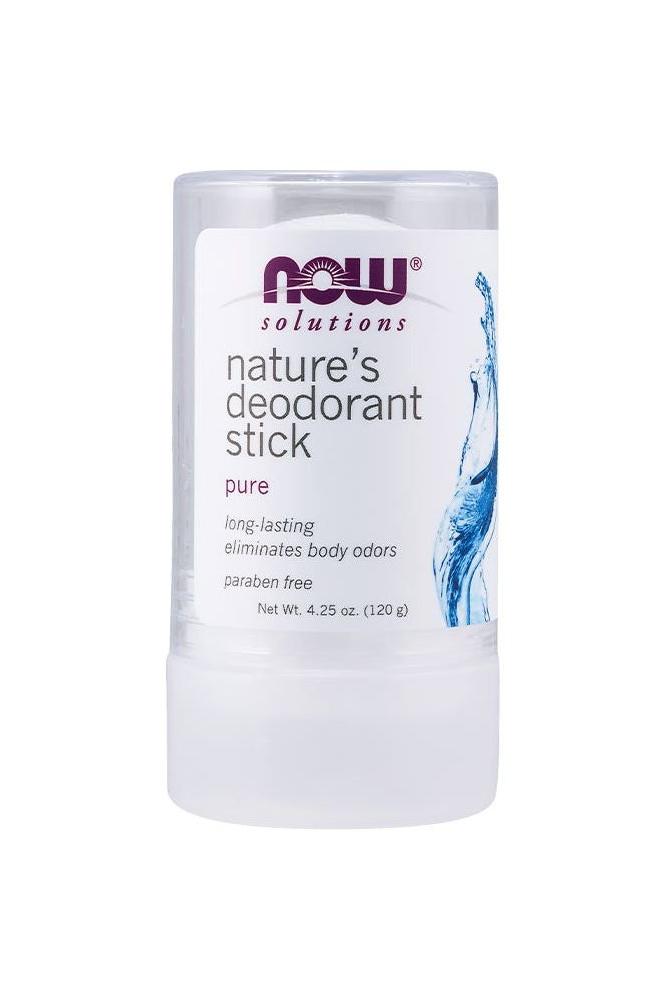 NOW Solutions Nature's Deodorant Stick, 120 g, long-lasting, eliminates body odors, paraben-free formula