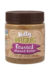 Now Foods Nutty Infusions Roasted Almond Butter 284g jar, gourmet nut butter with healthy fats and great taste.