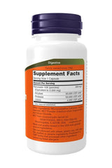 Now Foods Pancreatin 2000 supplement bottle showing digestive enzyme facts for optimal digestion support.