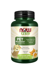 NOW Pets Pet Relaxant tablets for dogs and cats, 90 chewables, veterinarian recommended for relaxation.