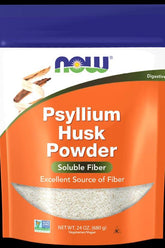 NOW Foods Psyllium Husk Powder, an excellent source of soluble fiber for digestive health and weight management.
