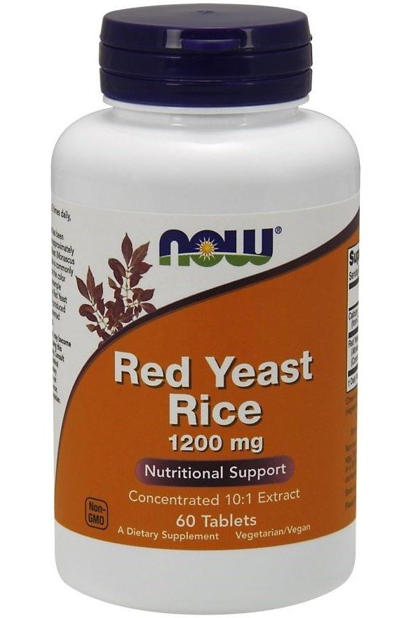 NOW Foods - Red Yeast Rice Concentrated 10:1 Extract, 1200mg - 60 tablets - Nutri.se