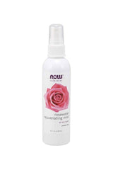 Now Foods Rosewater Rejuvenating Mist 118 ml for all skin types, hydrating and refreshing facial spray.