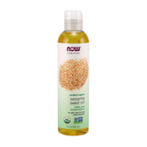 NOW Solutions Organic Sesame Seed Oil, 237 ml, 100% pure moisturizer for skin, hair, and body.
