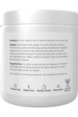 NOW Foods Cocoa Butter container with product details on benefits and usage instructions, suitable for dry skin and hair.