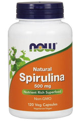 NOW Foods - Spirulina - Natural, 500mg - 120 vcaps - Nutri.se