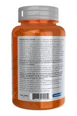 NOW Sports Sustained Energy capsules bottle with usage instructions and ingredients on label.