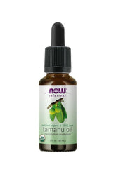 Now Foods organic tamanu oil 30 ml bottle for skin hydration and renewal, essential fatty acids for soft, glowing skin.