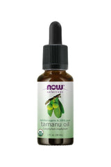 Now Foods organic tamanu oil 30 ml bottle for skin hydration and renewal, essential fatty acids for soft, glowing skin.