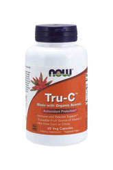Now Foods Tru-C 60 Veg Capsules with organic Acerola for immune and vascular support, high in vitamin C.