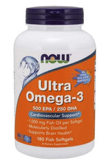 NOW Foods - Ultra Omega-3 (In Fish Gelatin Softgels) - 180 fish softgels - Nutri.se