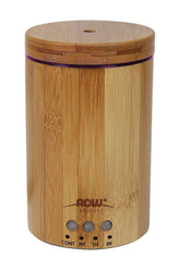 NOW Solutions Real Bamboo Ultrasonic Essential Oil Diffuser with controls and wood finish.