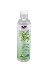 Now Foods Organic Vegetable Glycerin 237 ml, a versatile 100% pure skincare product, hydrating and moisturizing.
