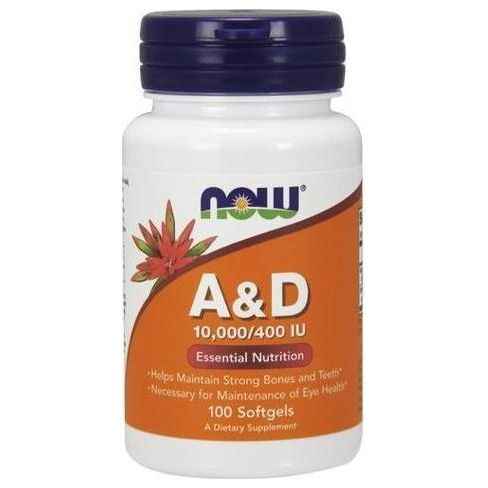 NOW Foods - Vitamin A & D, 10000/400 IU - 100 softgels