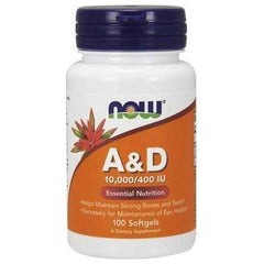 NOW Foods - Vitamin A & D, 10000/400 IU - 100 softgels