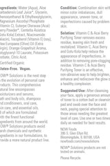 Now Foods Vitamin C & Acai Berry Toner ingredients including Aloe Vera, essential oils, and natural extracts.