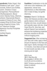 Ingredient and usage details for NOW Foods Vitamin C & Manuka Honey Gel Cleanser - suitable for combination or dry skin.