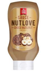 Allnutrition Nutlove Choco Hazelnut sauce in a squeezable bottle, sugar-free and super creamy, 280 ml.