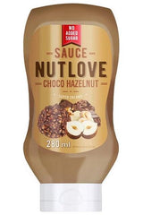 Allnutrition Nutlove Choco Hazelnut sauce in a squeezable bottle, sugar-free and super creamy, 280 ml.