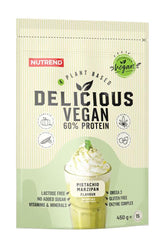 Nutrend Delicious Vegan Protein 60% Plant-Based Powder, Pistachio Marzipan Flavor, Lactose-Free and Gluten-Free