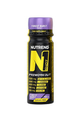Nutrend N1 Shot Preworkout in Forest Burst flavor, a sugar-free energy booster for enhanced workout performance.