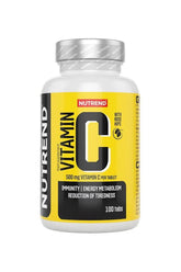 Nutrend Vitamin C with Rose Hips, 500 mg per tablet, 100 tablets, supports immunity and energy metabolism.