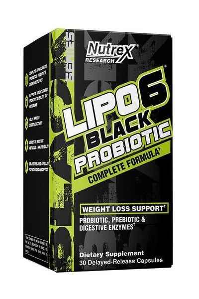 NUTREX - Lipo-6 Black Probiotic - 30 delayed-release caps