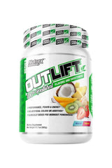 Nutrex Outlift Natural pre-workout supplement with tropical fruit flavors and 100% natural ingredients.