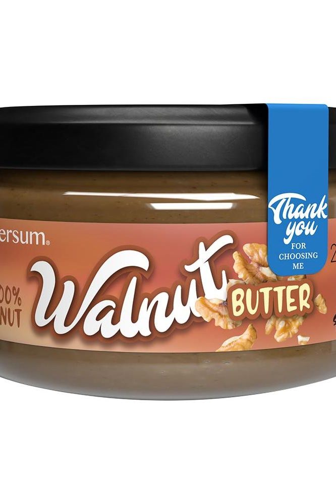 Nutriversum 100% Walnut Butter jar - creamy texture, vegan, gluten-free, and additive-free - 200g.