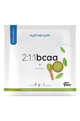 Nutriversum 2:1:1 BCAA Matcha powder pack containing 6g per serving for essential aminos.
