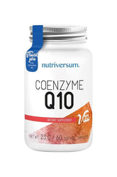 Nutriversum Coenzyme Q10 supplement bottle with 60 softgels, a potent antioxidant for daily health.