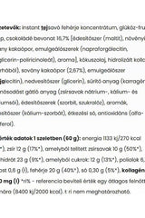 Ingredient list and nutritional information for Nutriversum Collagen Bar WSHAPE, including protein and calorie content.