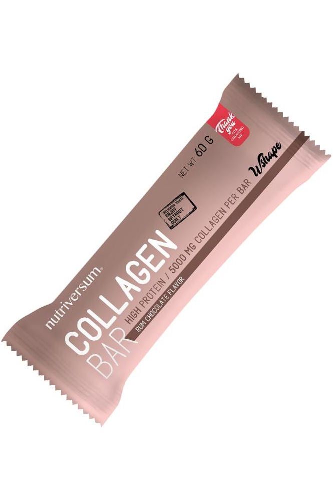 Nutriversum WSHAPE Collagen Bar, high protein, low calorie, chocolate-coated, 60g packaging