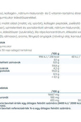 Nutriversum collagen gummies nutritional information, including ingredients and energy values.