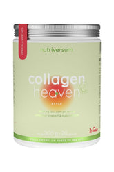 Nutriversum Collagen Heaven for women, apple flavor, 300g container with active ingredients.