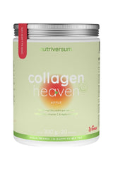 Nutriversum Collagen Heaven for women, apple flavor, 300g container with active ingredients.