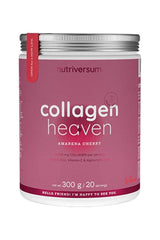 Nutriversum Collagen Heaven powder in Amarena Cherry flavor, 300g, promotes beauty and skin health for women.