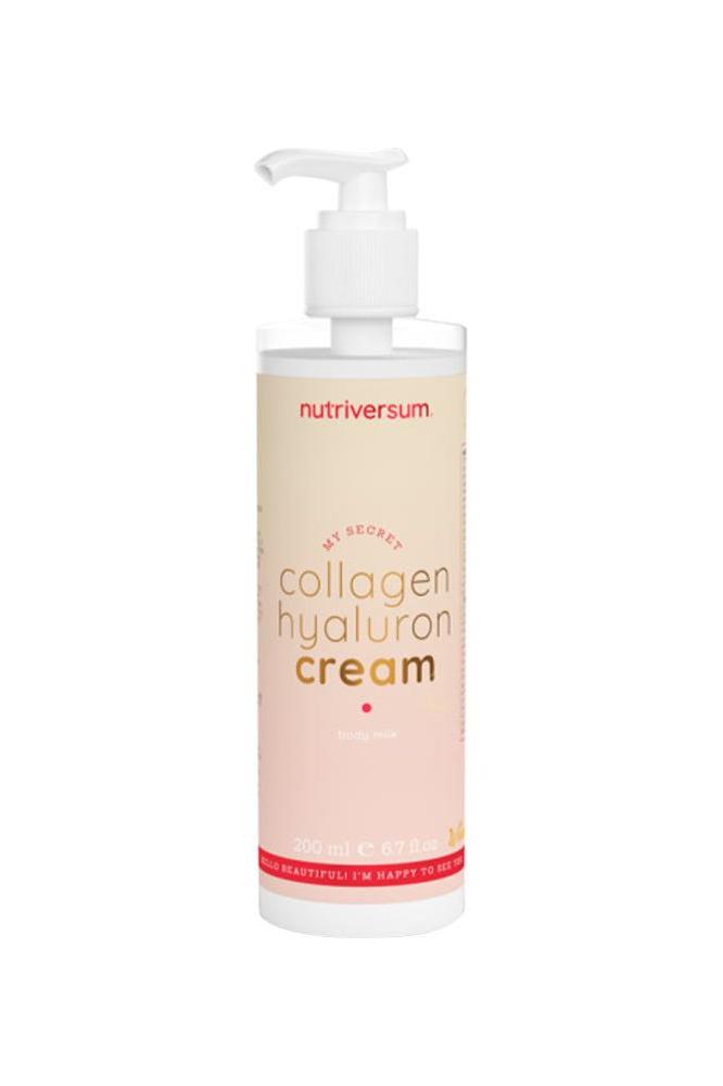 Nutriversum collagen hyaluron cream for women, 200 ml bottle, hydrating and nourishing skincare.