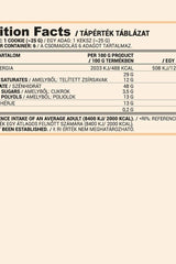 Nutriversum Cookies nutrition facts panel showing calories, fats, carbohydrates, and sugars per serving.
