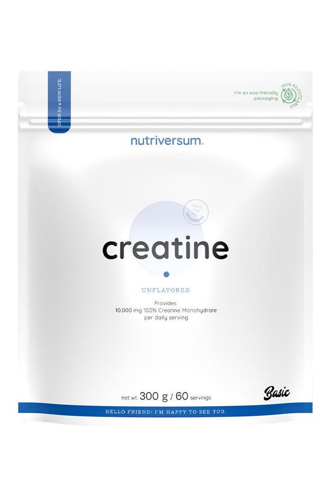 Nutriversum Creatine unflavored 300g packaging for enhanced physical performance and workout support.