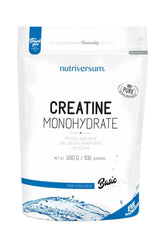 Nutriversum Creatine Monohydrate 500 g unflavored supplement for improved athletic performance.