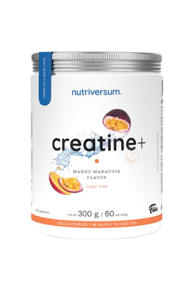 Nutriversum Creatine+ supplement in mango maracuja flavor, 300g, provides energy and enhances athletic performance.
