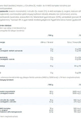 Nutriversum Creatine+ nutritional information table with ingredient breakdown and energy values per serving.