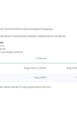 Nutriversum D3 + K2 vitamin capsule nutritional information and serving details.