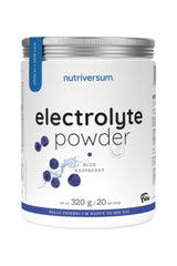 Nutriversum Electrolyte Powder in Blue Raspberry flavor, 320g, provides hydration support for active lifestyles.